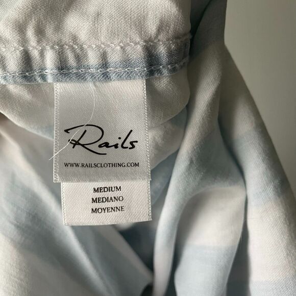 Rails Uli Tunic Lace Up Block Stripe Nautical Size Medium Lyocell Relaxed Fit - Picture 13 of 16